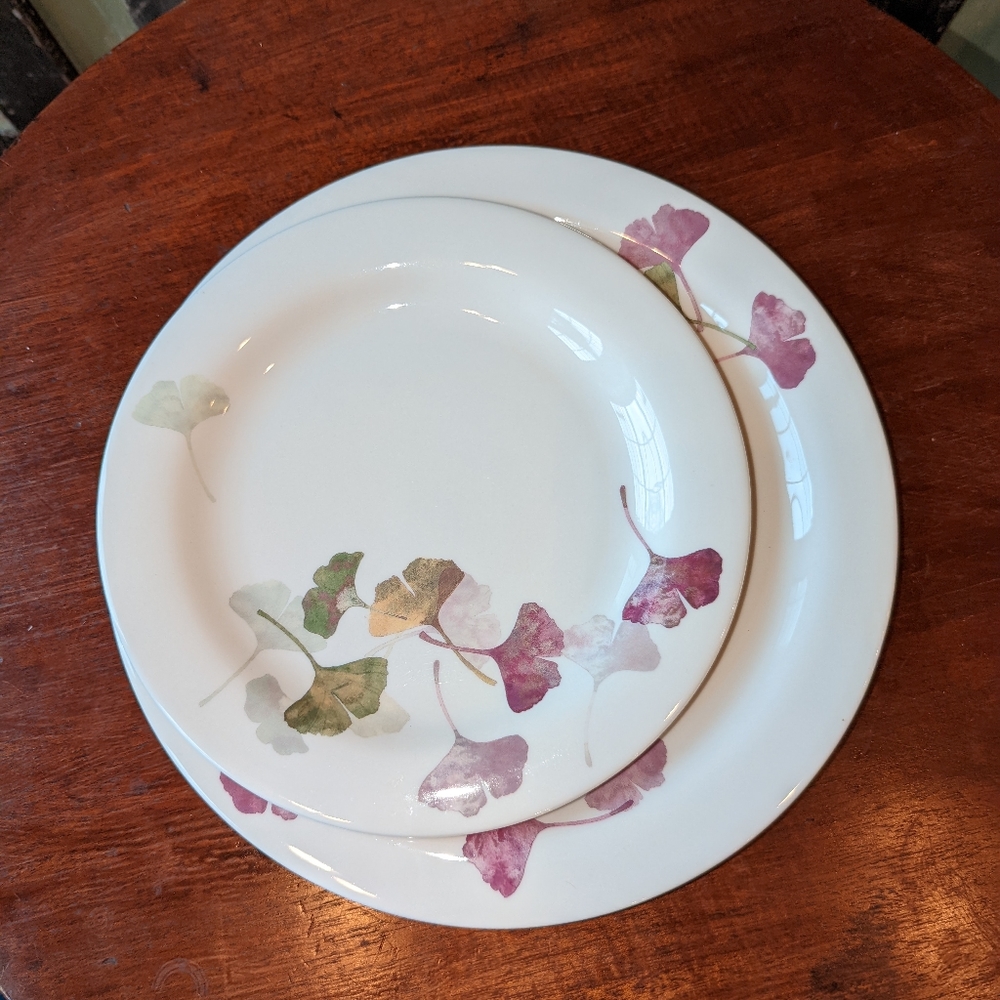 Two Beautiful Portmeirion Plates "Gingko" pattern